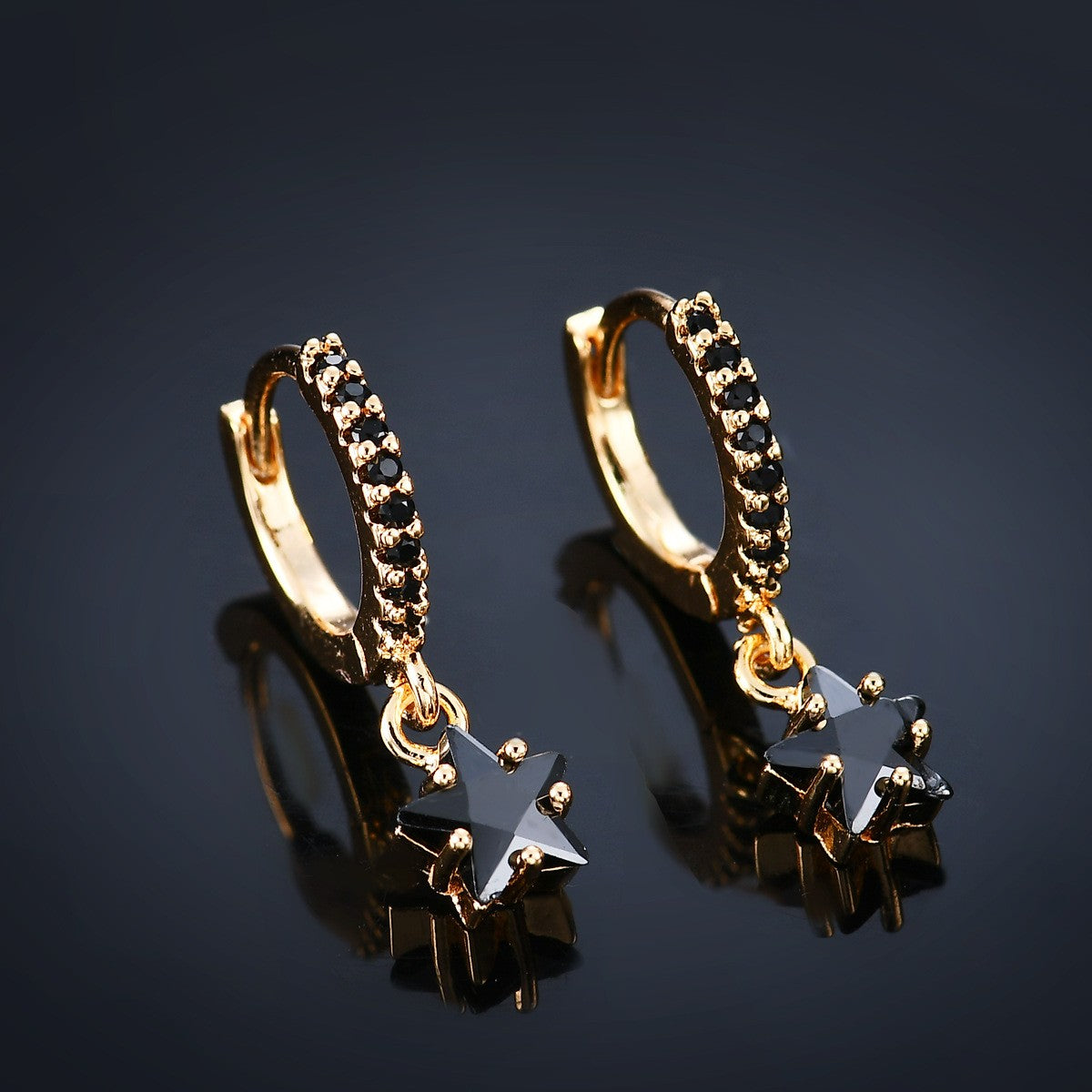 Fashion Star Minimalist Zircon Star Drop Earrings