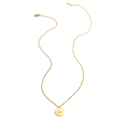 Fashion Star and Moon Leaf Stainless Steel Necklace for Women
