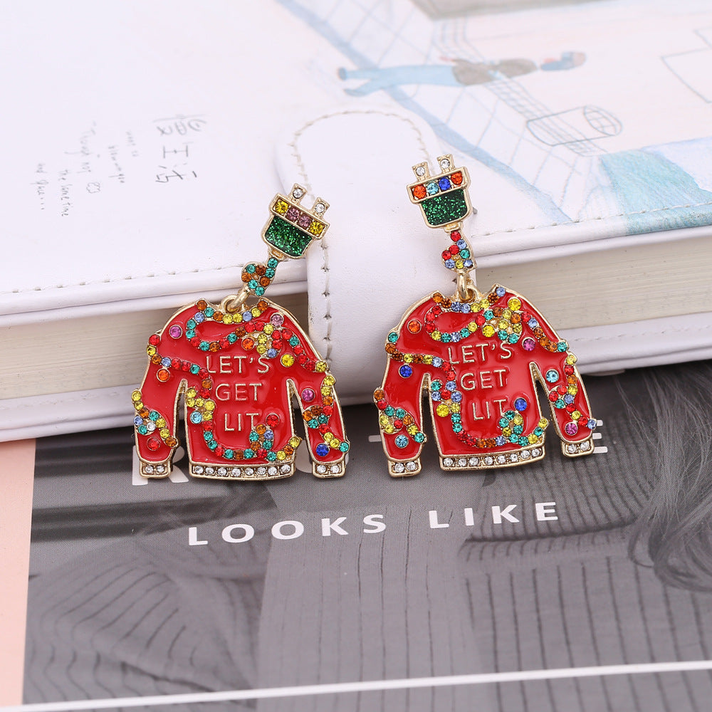 Fashion Alloy Rhinestone Drop Earrings for Women