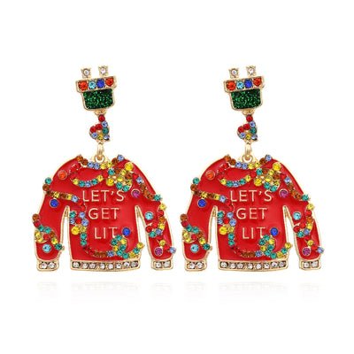 Fashion Alloy Rhinestone Drop Earrings for Women