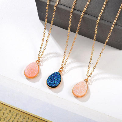 Fashion Crystal Cluster Drop Pendant Necklace
