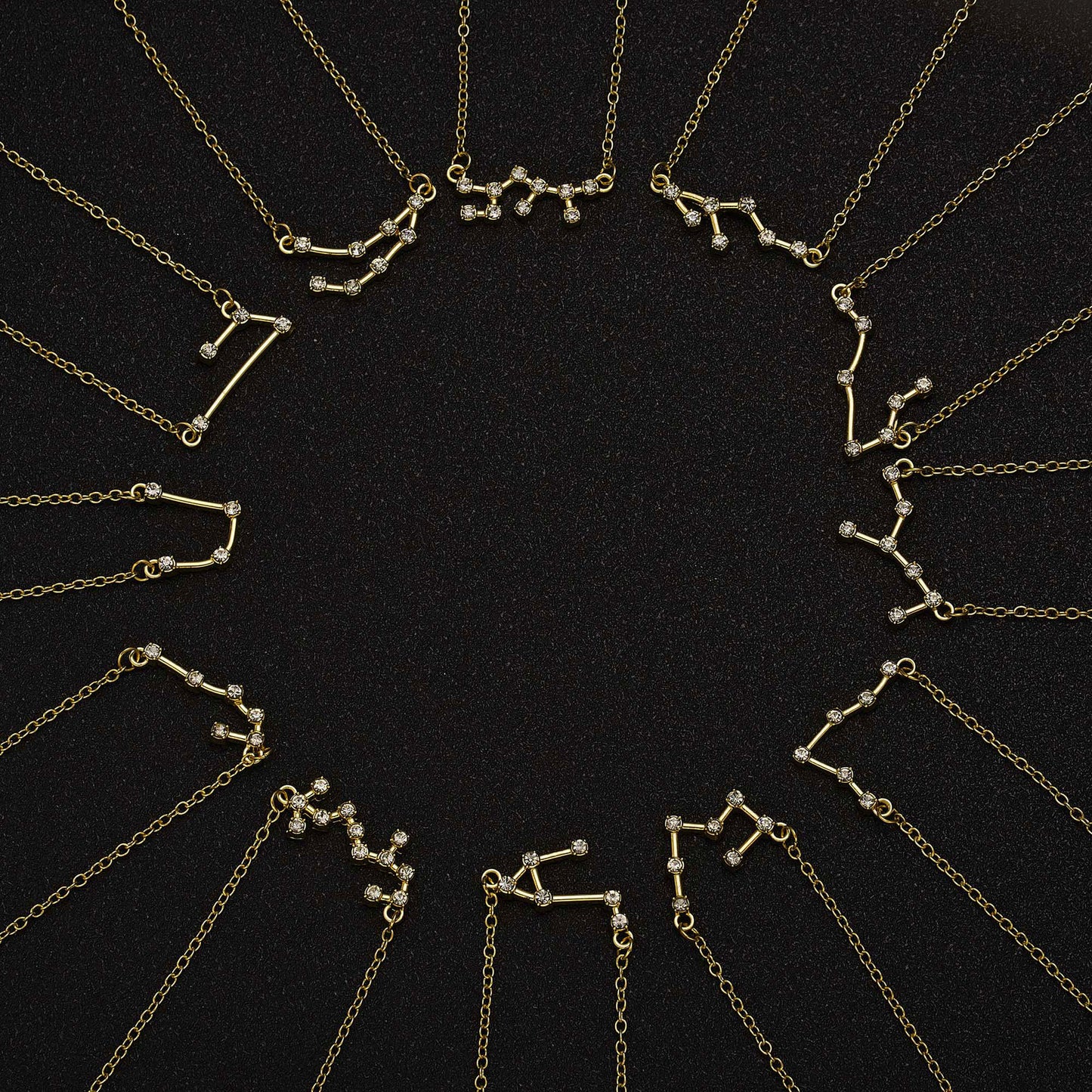 Starry Sky Zodiac Constellation Pendant Necklace