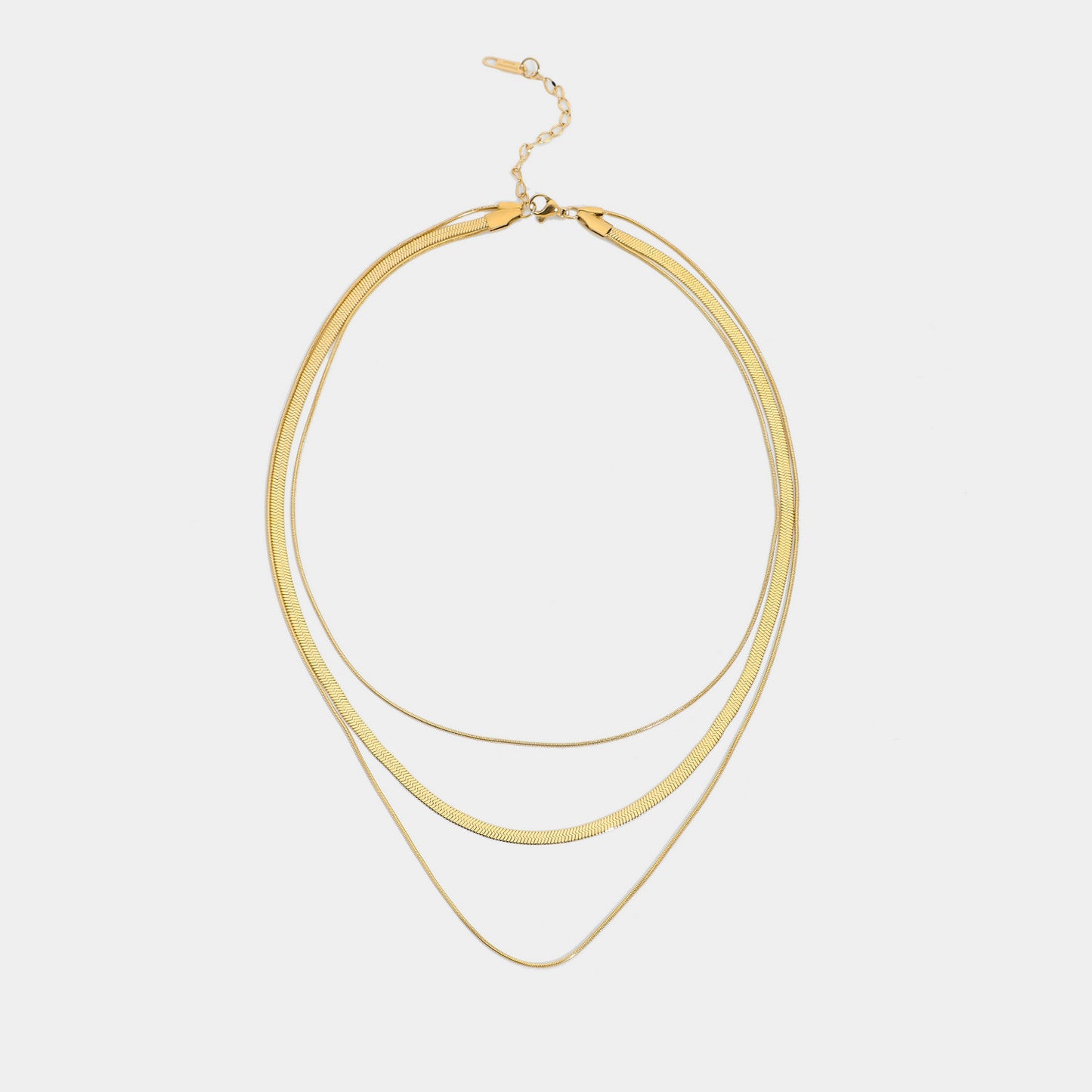 14K Gold-Plated Stainless Steel Layered Snake Chain Necklace