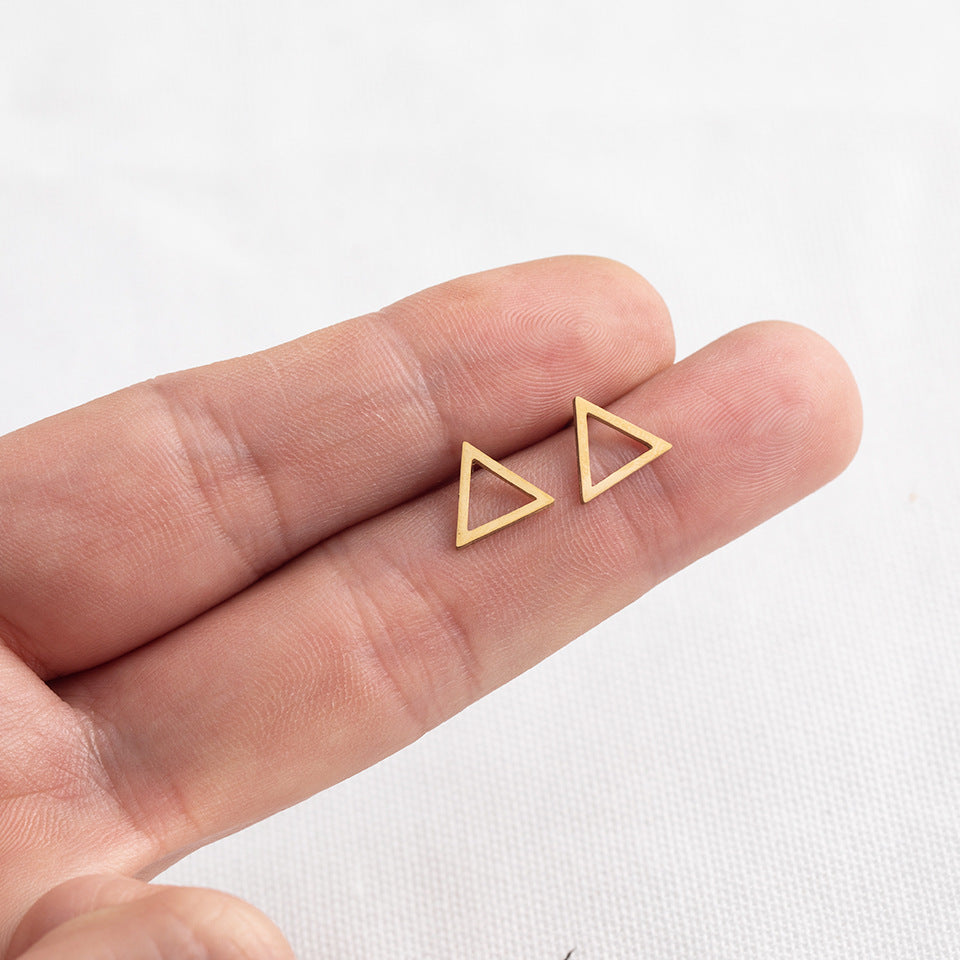 Fashion Geometric Triangle Earrings in Gold and Silver