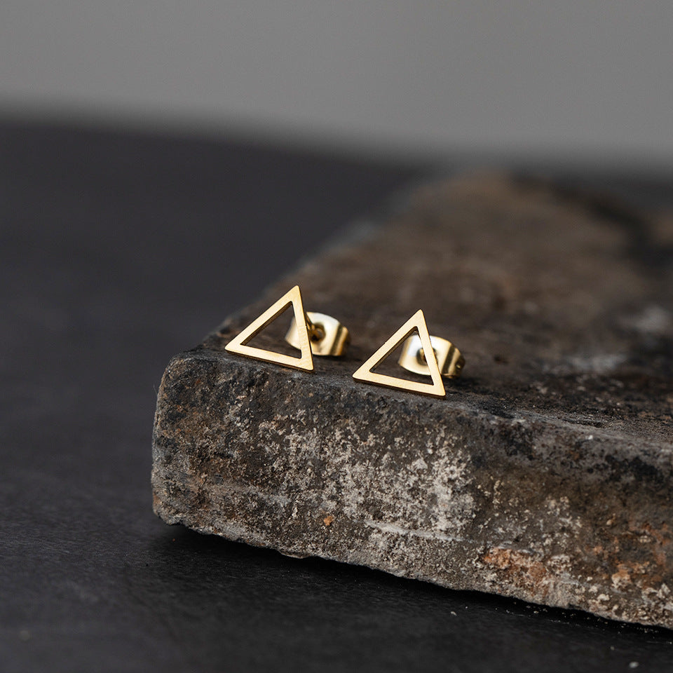Fashion Geometric Triangle Earrings in Gold and Silver