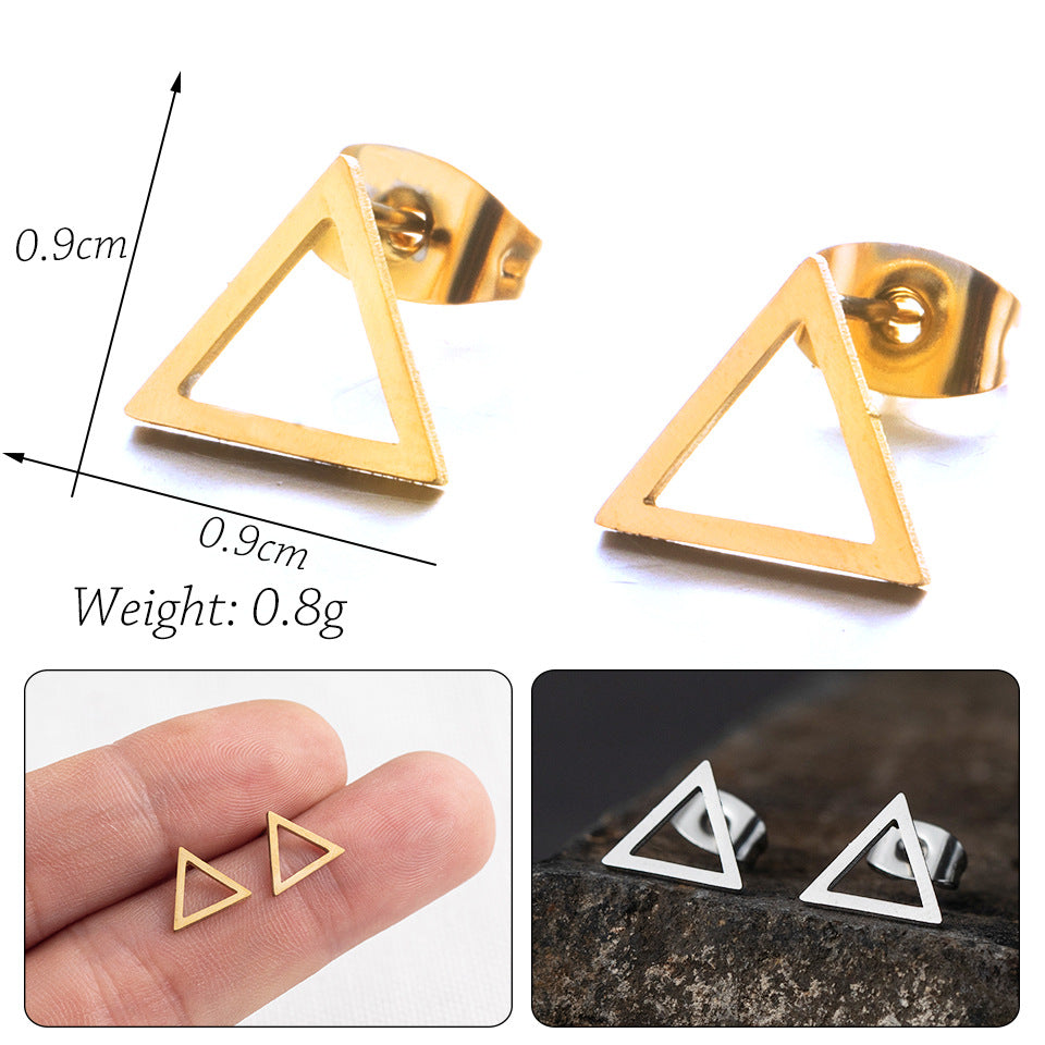 Fashion Geometric Triangle Earrings in Gold and Silver