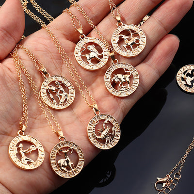 Zodiac Symbol Necklace for Men and Women - Constellation Pendant Gift Chain