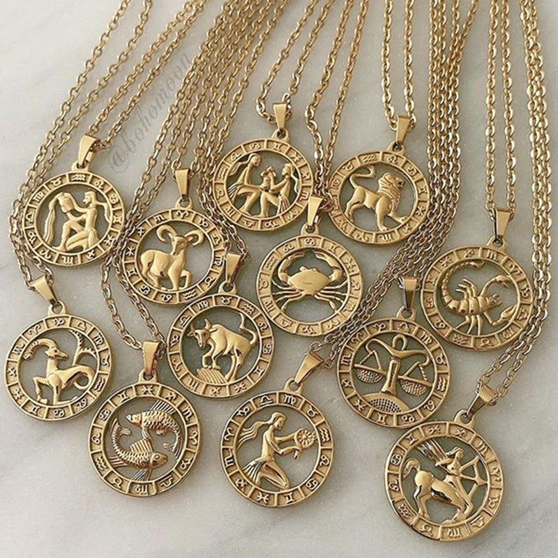 Zodiac Symbol Necklace for Men and Women - Constellation Pendant Gift Chain