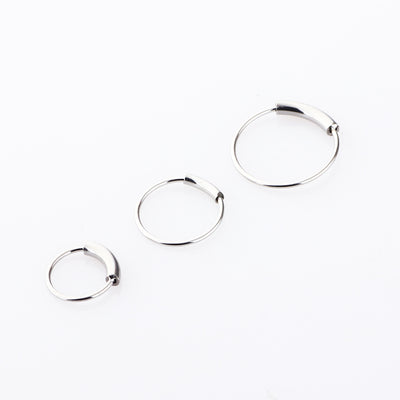 Fashion U Shape Metal Earrings and Stainless Steel Circle Nose Ring Piercing Jewelry