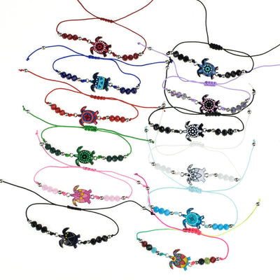 Fashion Beaded Rope Bracelet Set with Colorful Crystal Beads and Alloy Charms
