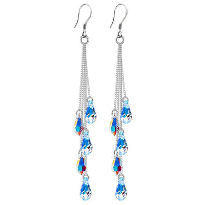 Fashion Crystal Tassel Drop Earrings for Women