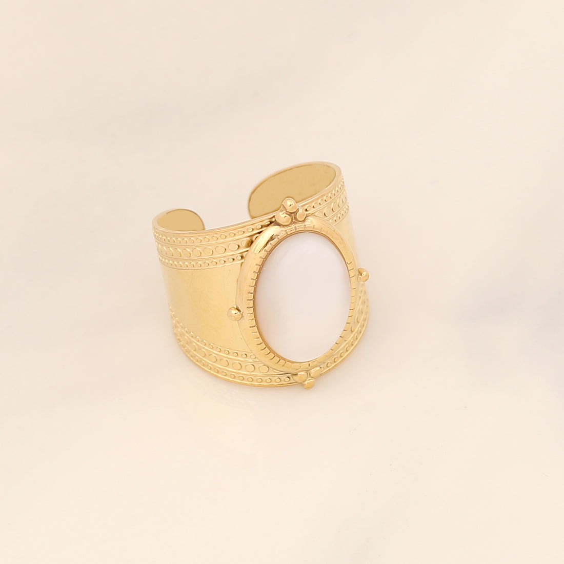 Fashion Geometric Turquoise Stainless Steel Open Ring
