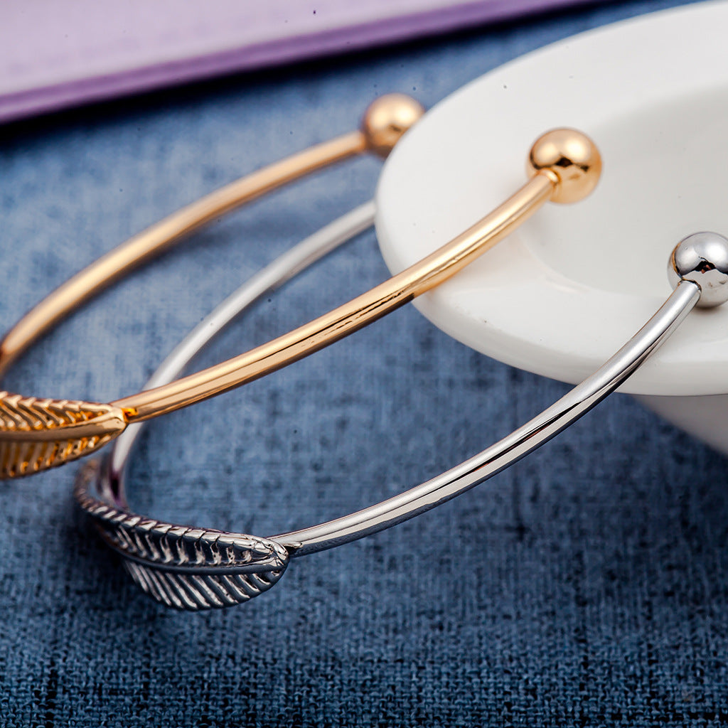 Fashion Leaf Open Cuff Bracelet