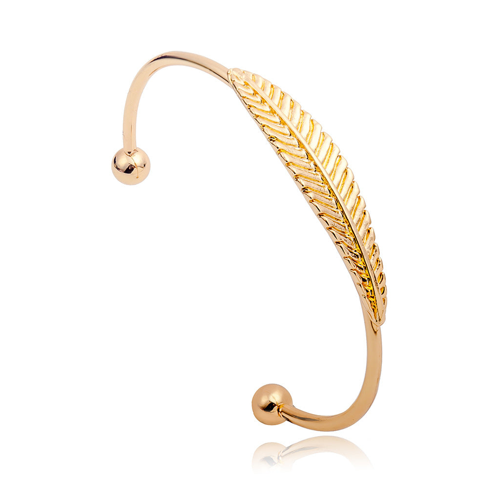 Fashion Leaf Open Cuff Bracelet