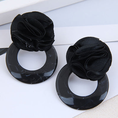 Fashion Rose Circle Acrylic Earrings for Women