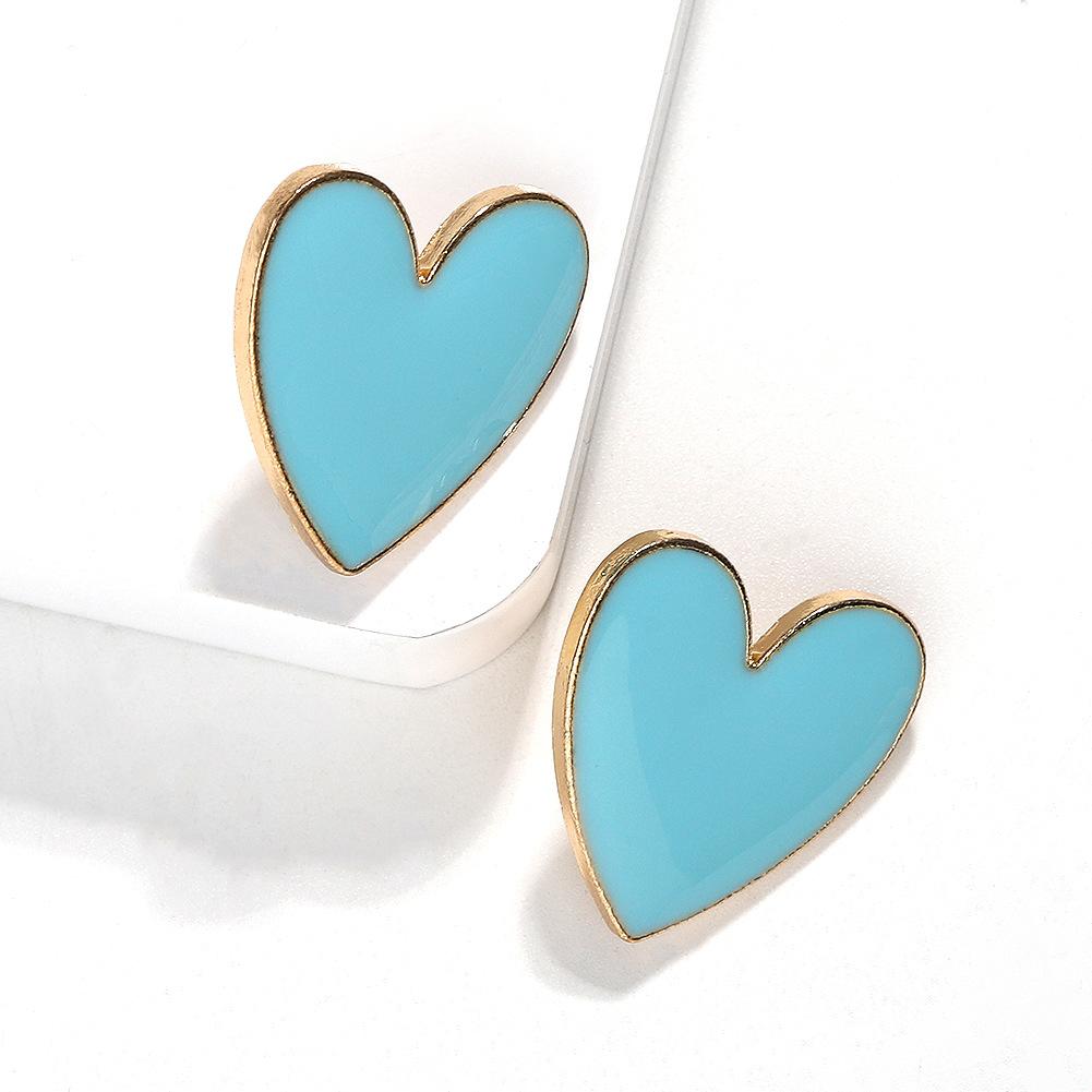 Fashion Women Multicolor Alloy Heart Drop Earrings