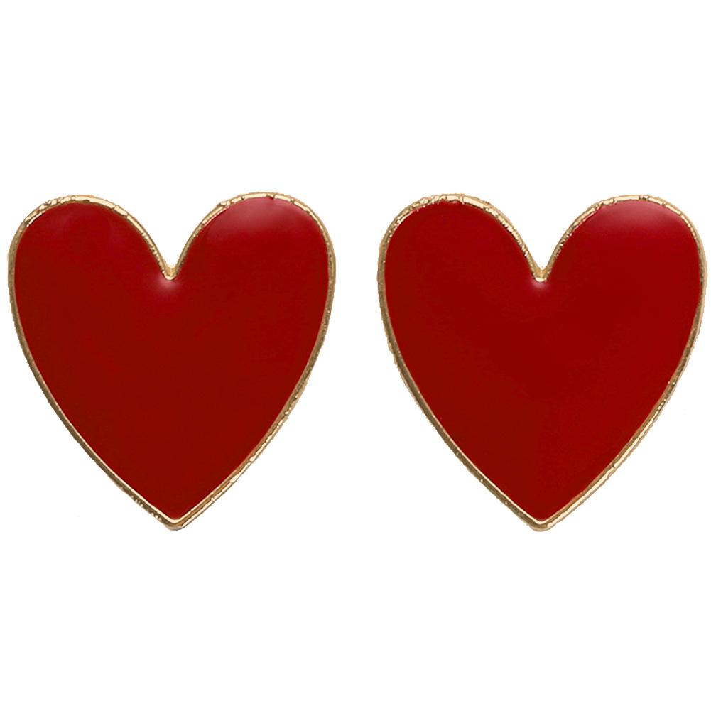Fashion Women Multicolor Alloy Heart Drop Earrings