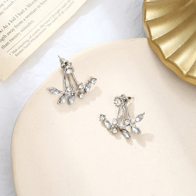 Elegant Zircon Daisy Flower Drop Earrings with Hollow Design