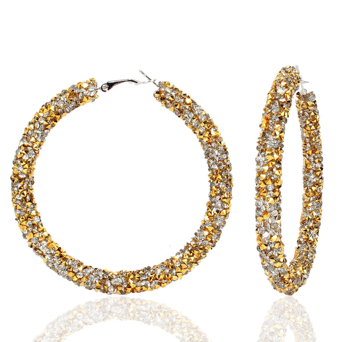 Fashionable Rhinestone Alloy Statement Earrings