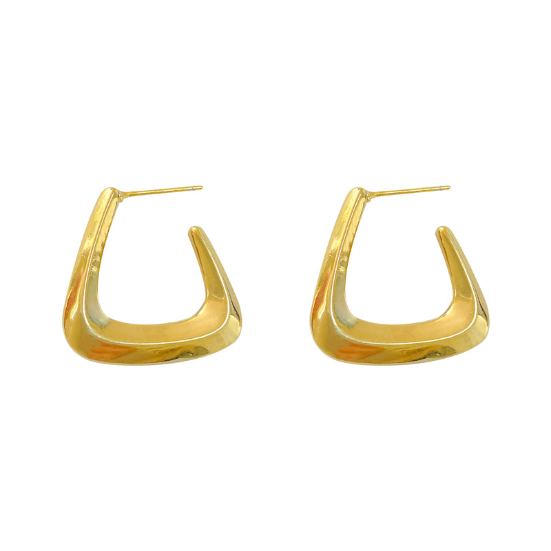 Geometric Trapezoid 925 Silver Needle Earrings for Women