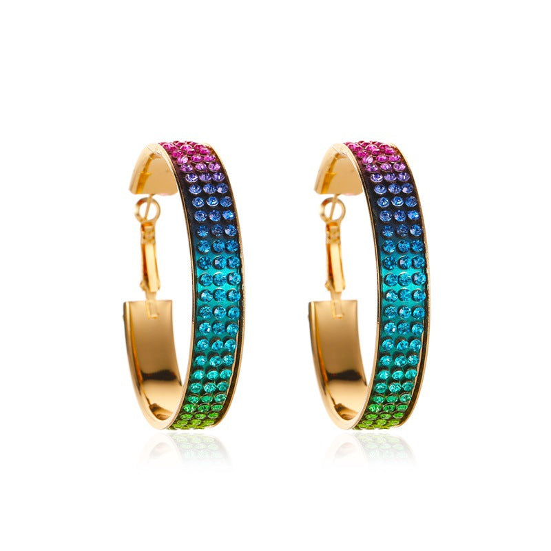 Gradient Crystal Full Diamond Earrings for Women