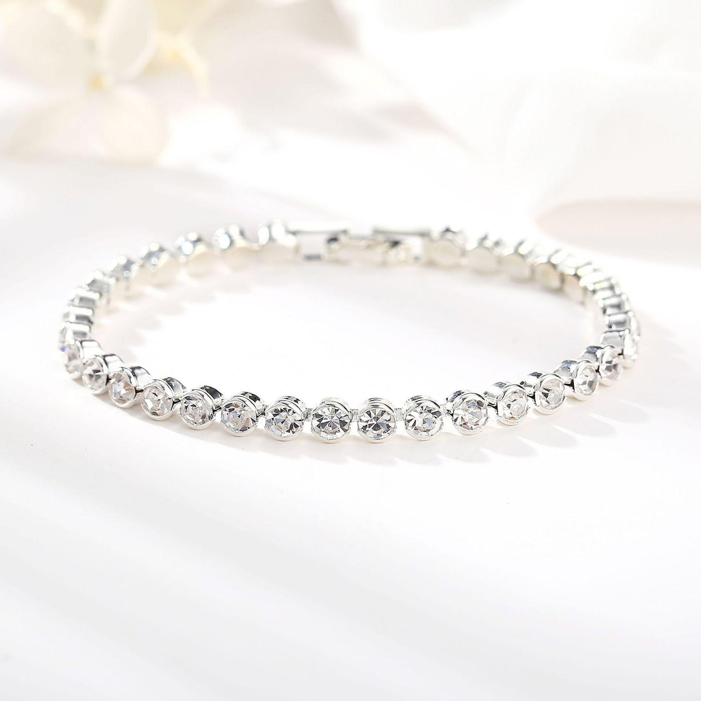 Austrian Crystal Silver Plated Rhinestone Bracelet for Women