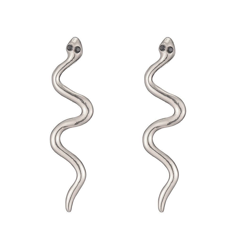 Geometric Snake Shape Vintage Punk Alloy Earrings