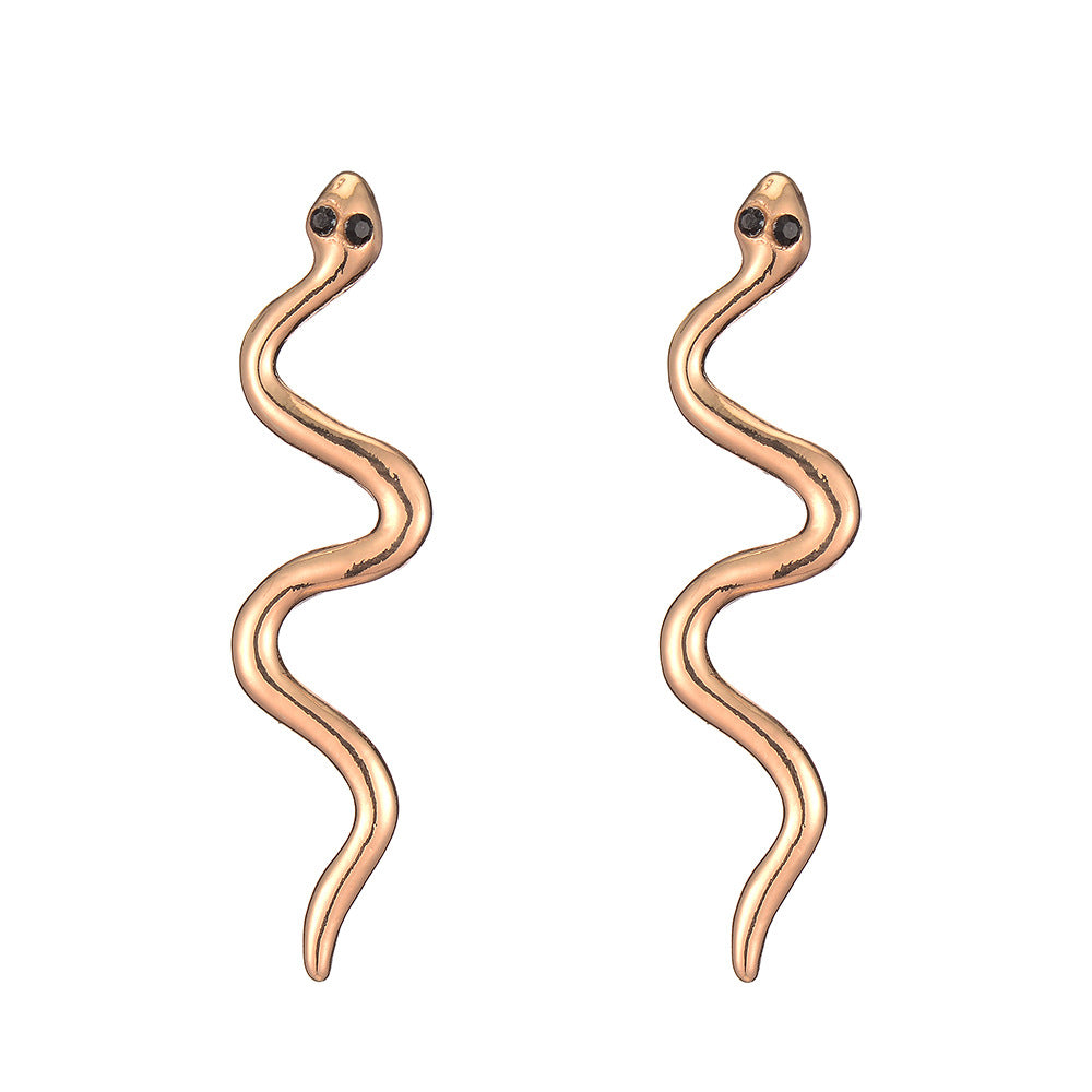 Geometric Snake Shape Vintage Punk Alloy Earrings