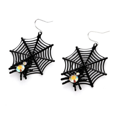 Halloween Gothic Ghost Spider Skull Drop Earrings - Spooky and Fun Jewelry
