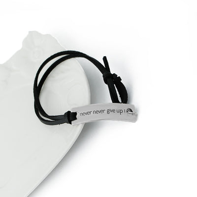 Hand Jewelry Inspirational Bracelet Never Give Up English Letter Tag Bracelet Wholesale