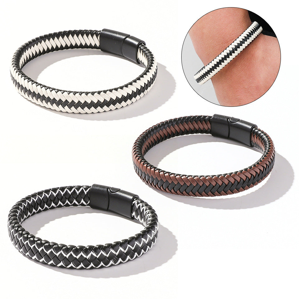 Hand-Woven Magnetic Clasp Bracelet for Men and Women - Simple Jewelry