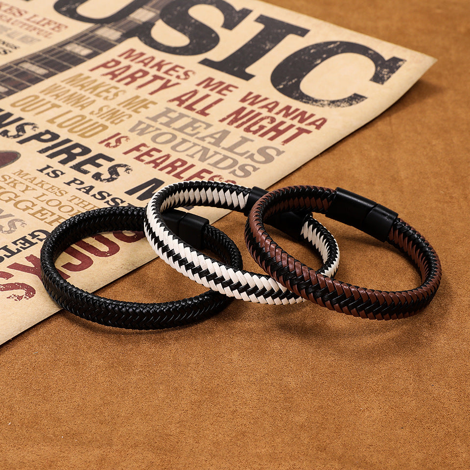 Hand-Woven Magnetic Clasp Bracelet for Men and Women - Simple Jewelry