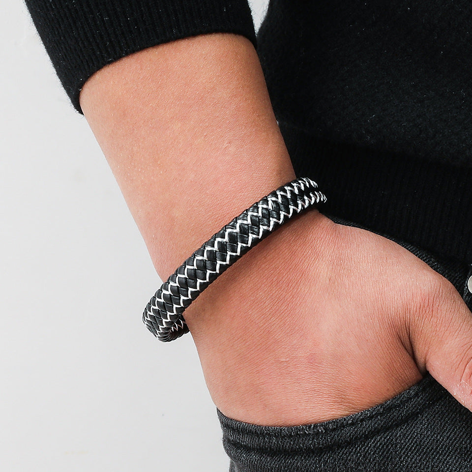 Hand-Woven Magnetic Clasp Bracelet for Men and Women - Simple Jewelry