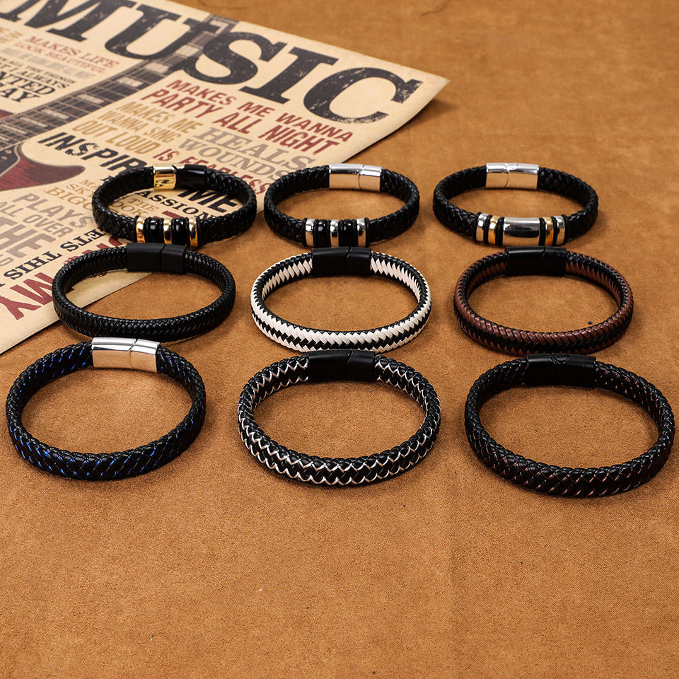 Hand-Woven Magnetic Clasp Bracelet for Men and Women - Simple Jewelry