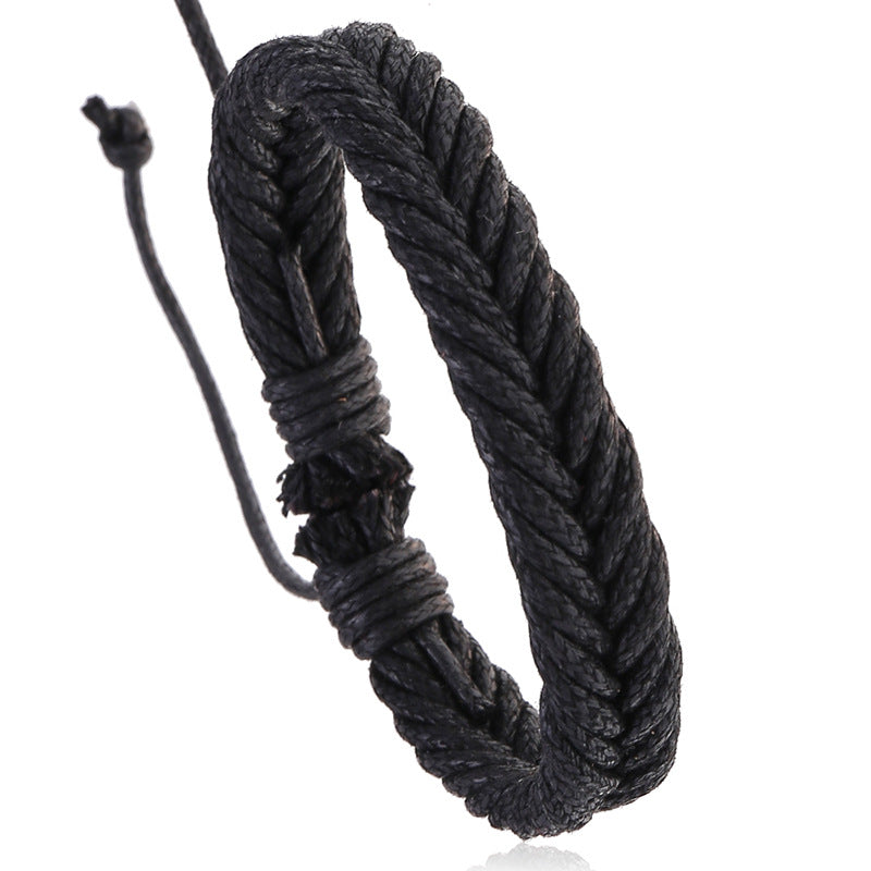 Handmade Wax Thread Retro Bracelet - Minimalist Unisex Design