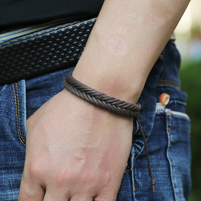 Handmade Wax Thread Retro Bracelet - Minimalist Unisex Design