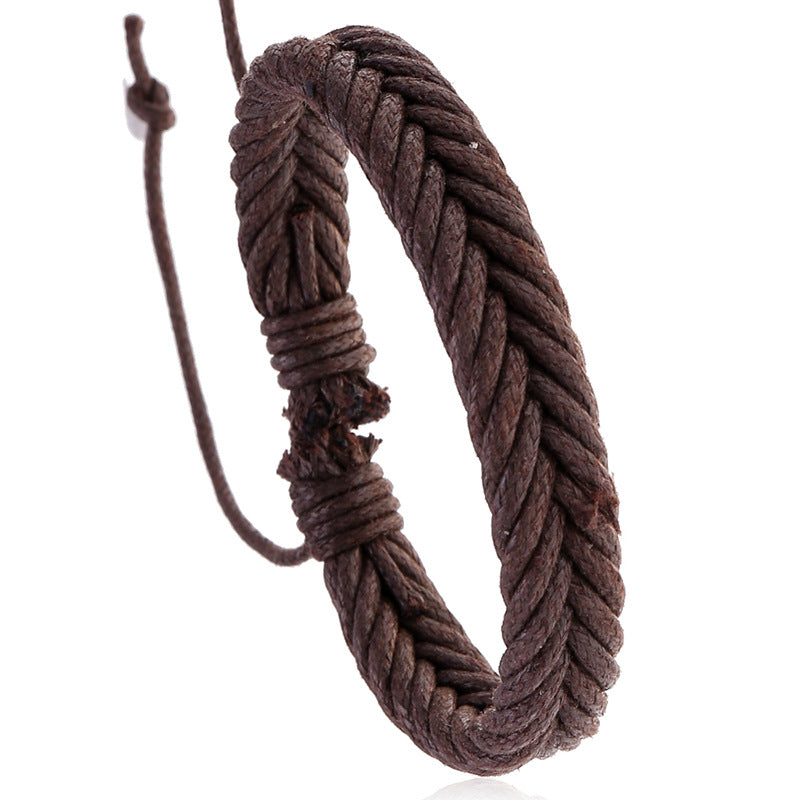 Handmade Wax Thread Retro Bracelet - Minimalist Unisex Design
