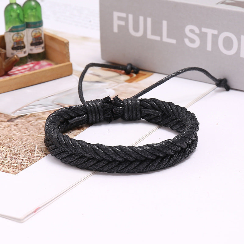 Handmade Wax Thread Retro Bracelet - Minimalist Unisex Design