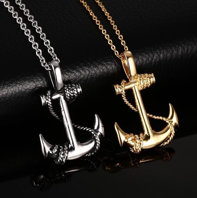 Hip-Hop Pirate Anchor Stainless Steel Men's Necklace