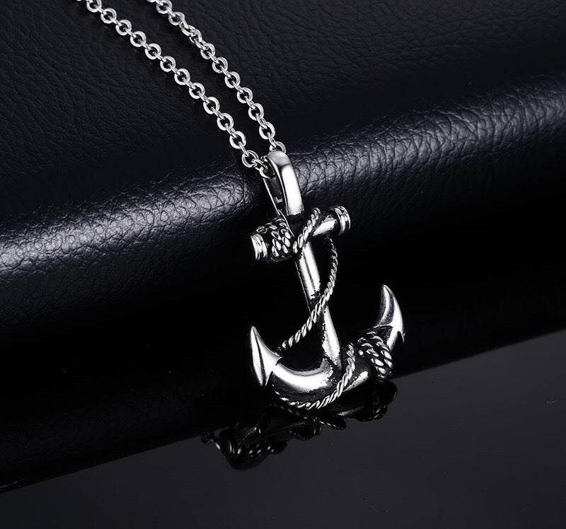 Hip-Hop Pirate Anchor Stainless Steel Men's Necklace