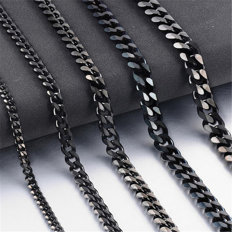 Hip-Hop Geometric Titanium Steel Cuban Chain Necklace