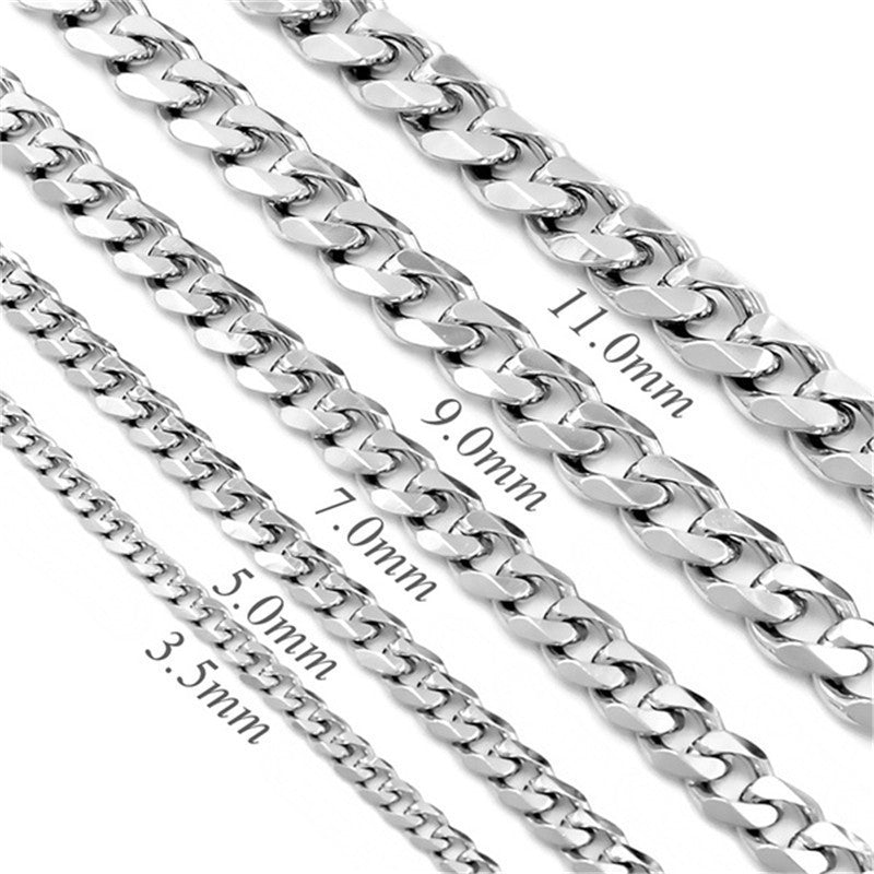 Hip-Hop Geometric Titanium Steel Cuban Chain Necklace