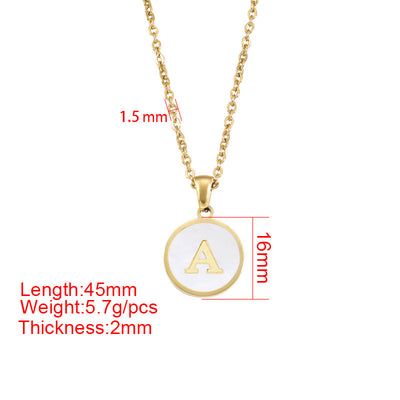 Hip-Hop Gold Plated Letter Pendant Necklace with Engravable Stainless Steel Disc