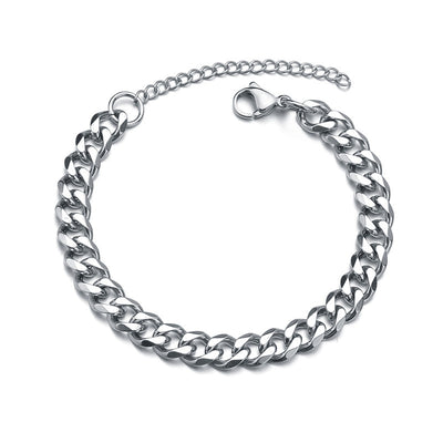Hip-Hop Titanium Steel Cuban Link Bracelet with Stoving Varnish Plating