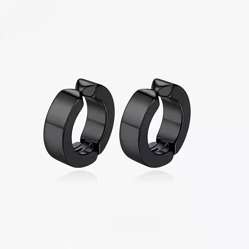 Hip-hop Contrast Color Titanium Steel Hourglass Earrings