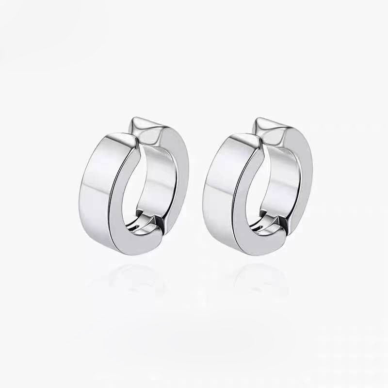 Hip-hop Contrast Color Titanium Steel Hourglass Earrings