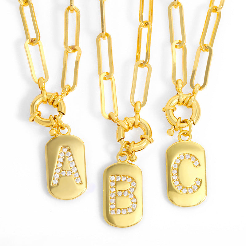 Hip-hop Retro 26 Letters Pendant Necklace