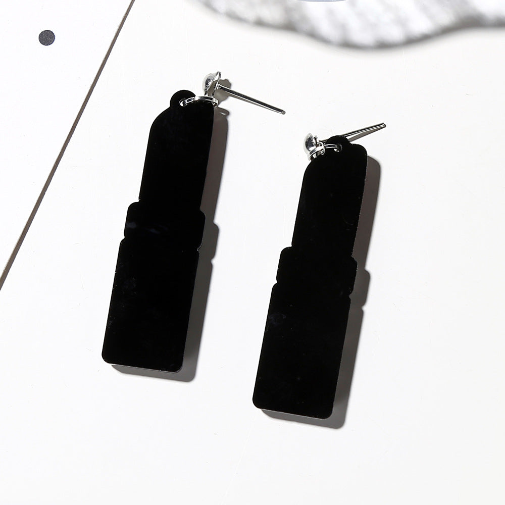 Creative Long Lipstick Earrings for Women - Fashion Cartoon Design