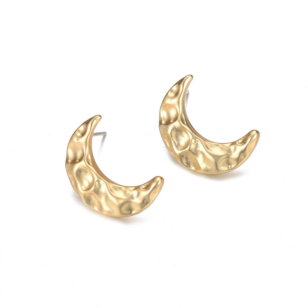 Alloy Crescent Moon Minimalist Earrings
