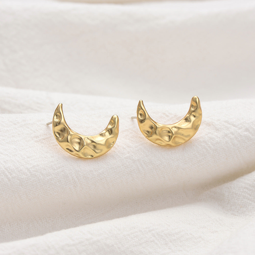 Alloy Crescent Moon Minimalist Earrings